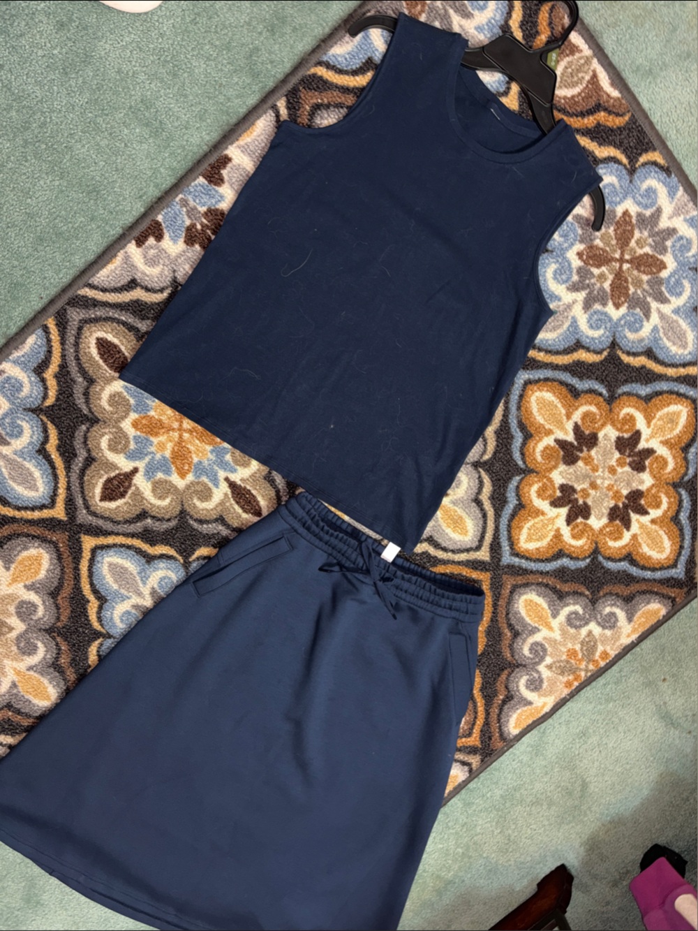 lululemon athletica Navy A-Line Drawstring Skirt w/ sleeveless Top - Picture 6 of 13